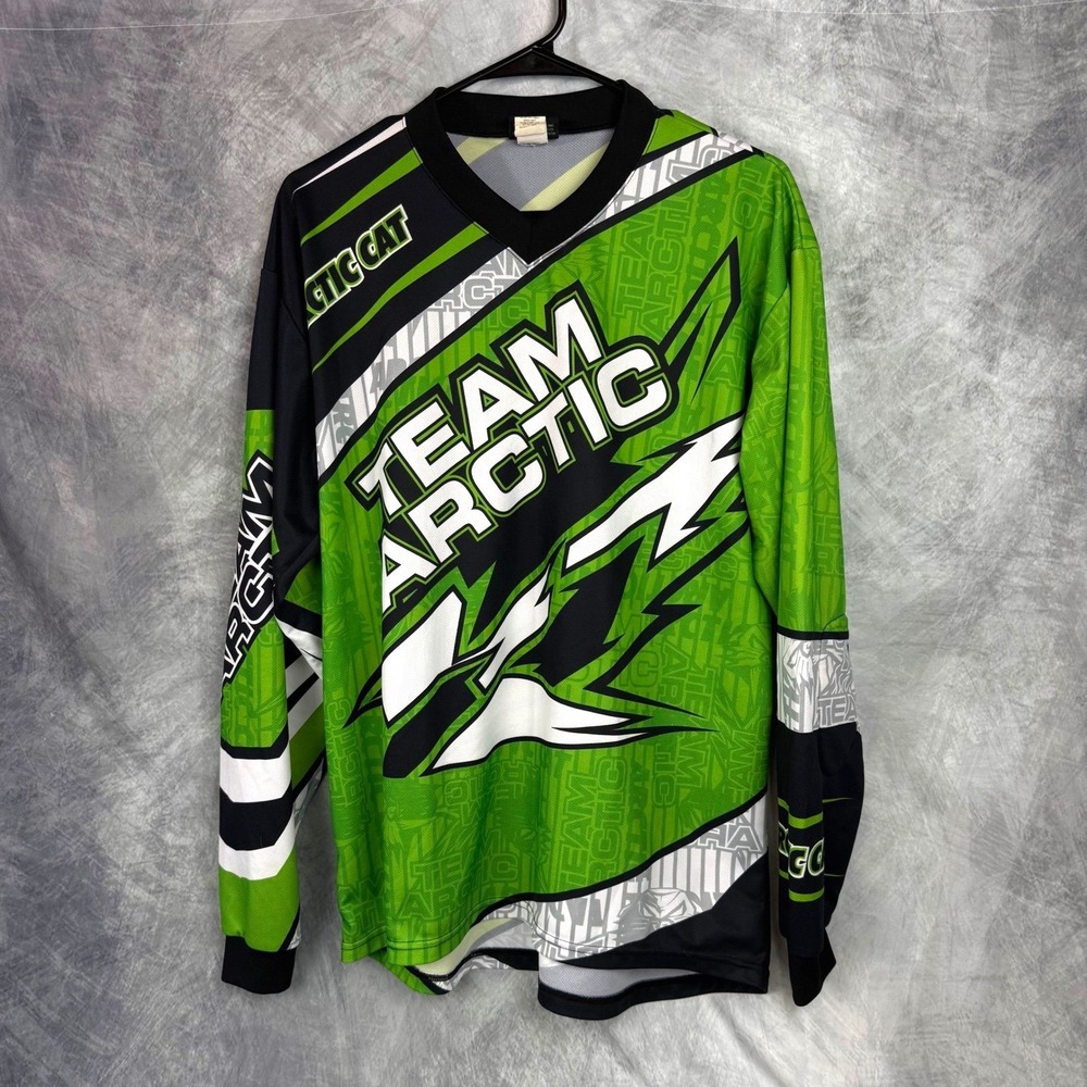 Arcticwear Team Arctic Cat Racing Jersey Green Black Padded Small USA Made